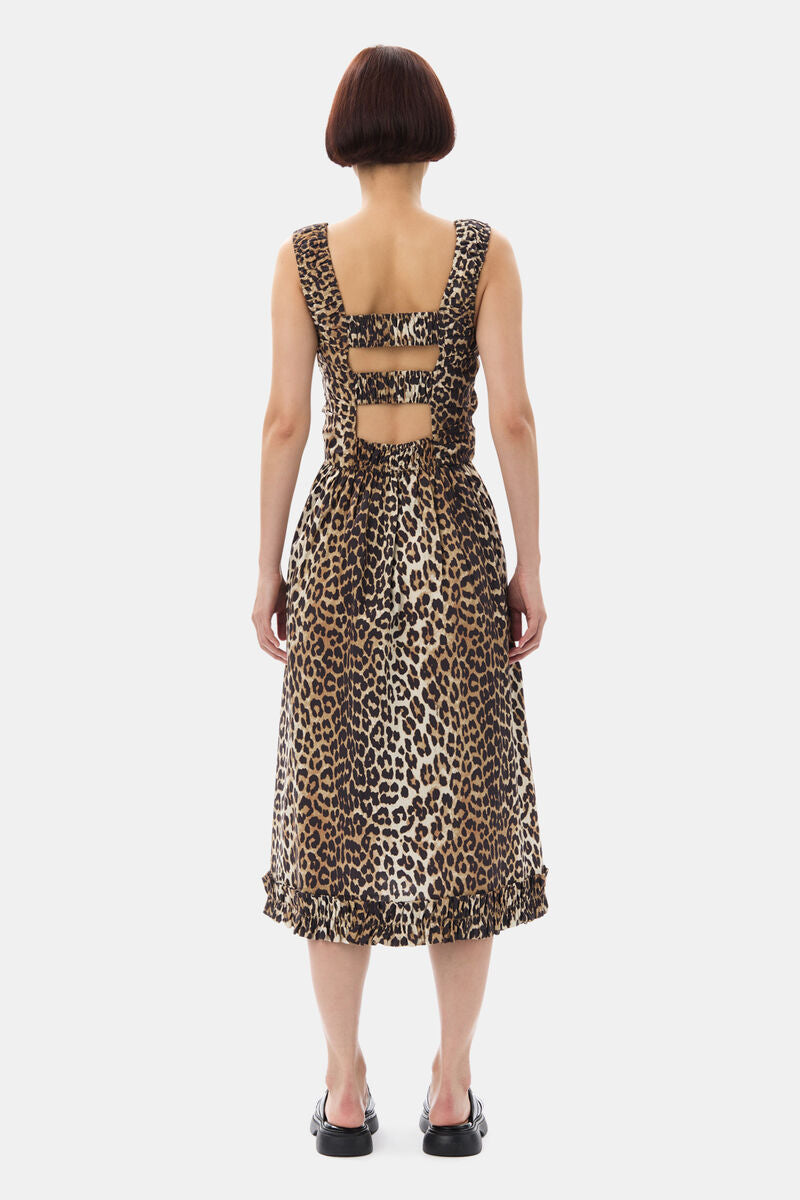 Robe midi à imprimé animal - Leopard