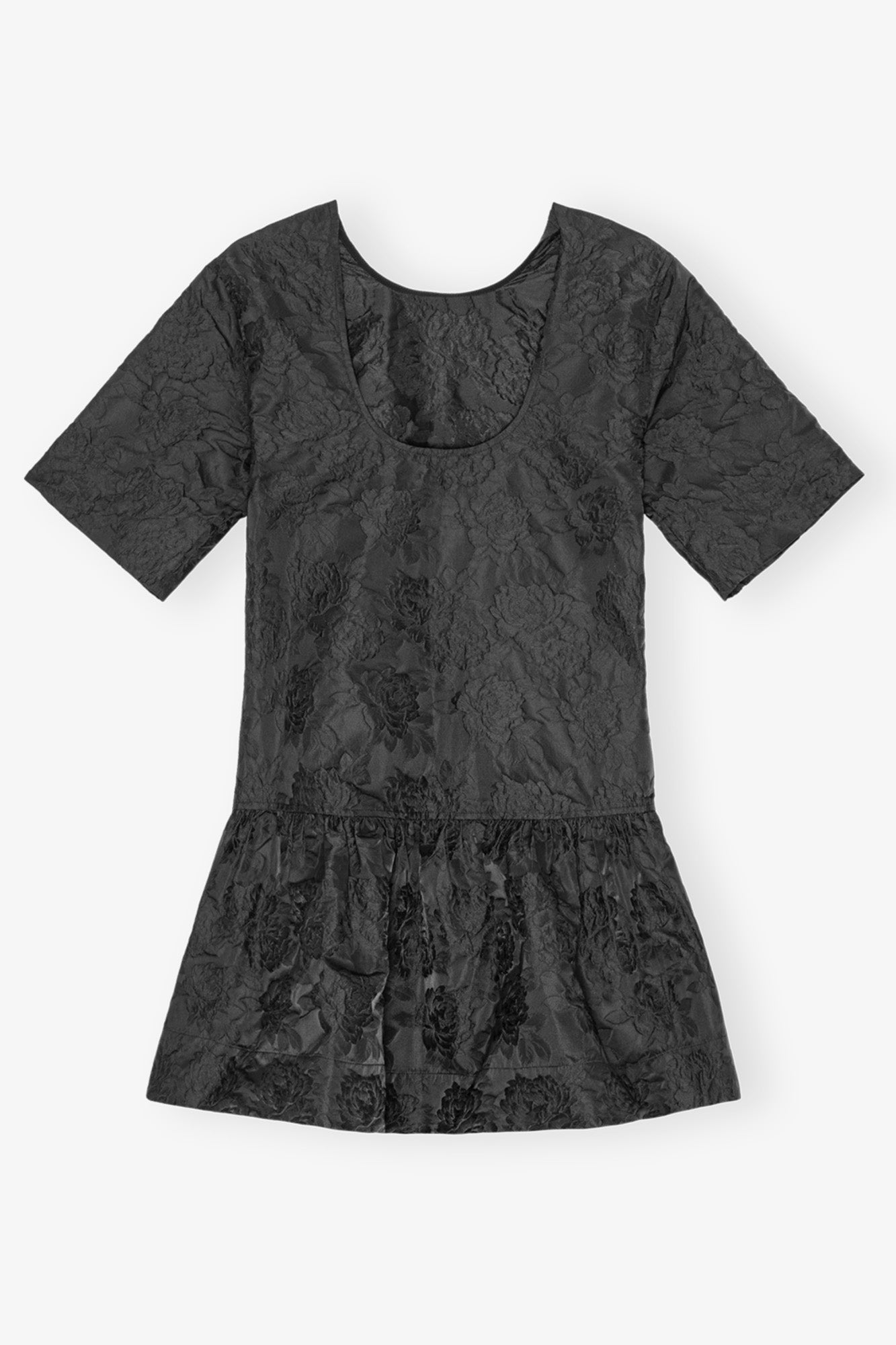 Short jacquard halter dress - Black