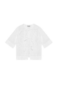 Blouse à nouer en broderie anglaise - Bright White