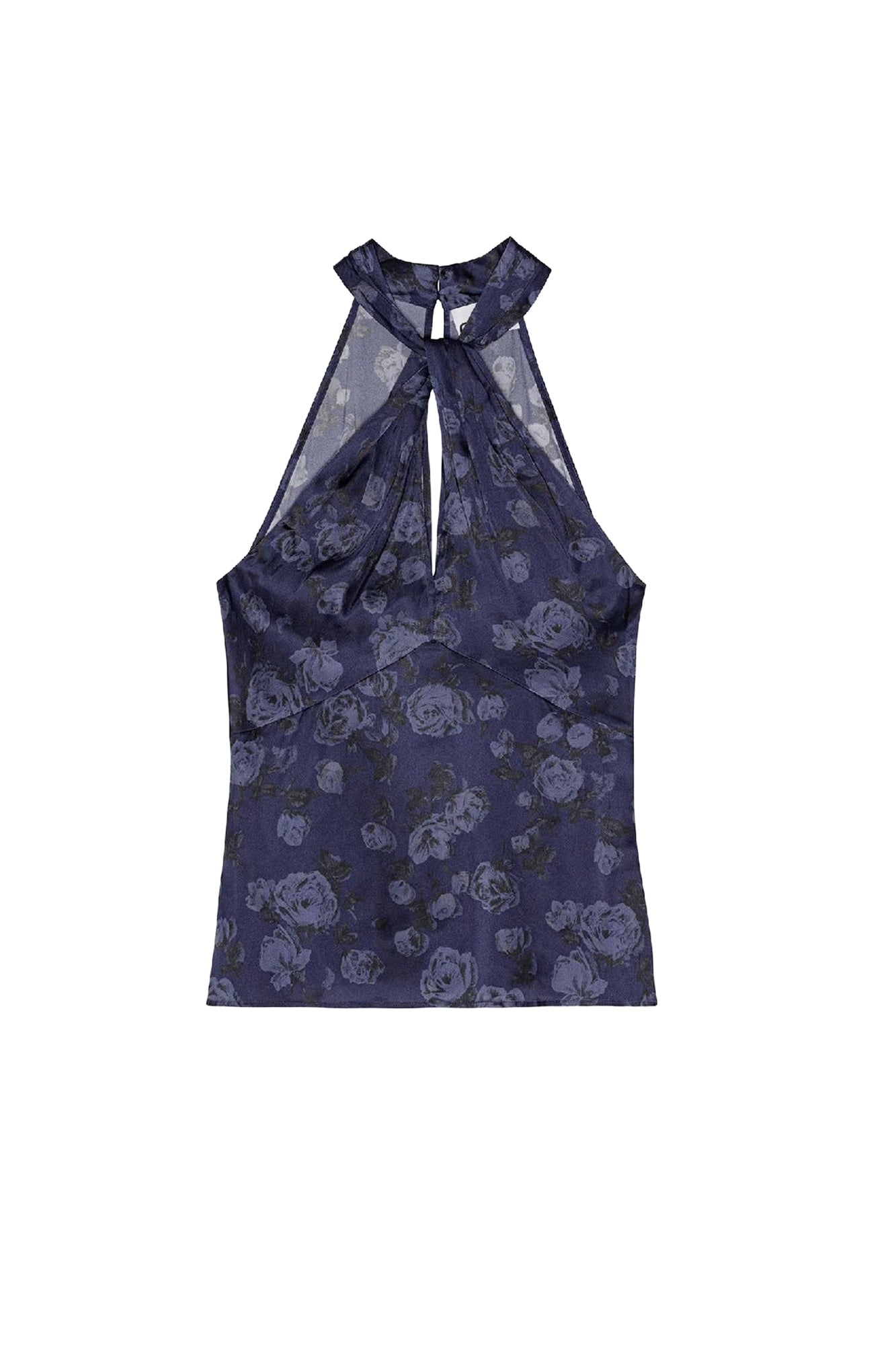 Sleeveless double-breasted blouse - Peacoat