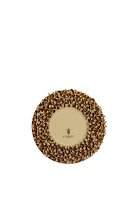 Lorel 10 cm gold plated round frame - Black & Gold