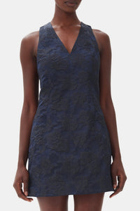 Jacquard short dress - Peacoat