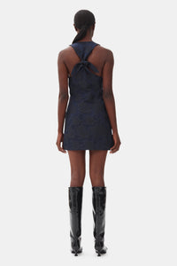 Robe courte en jacquard - Peacoat