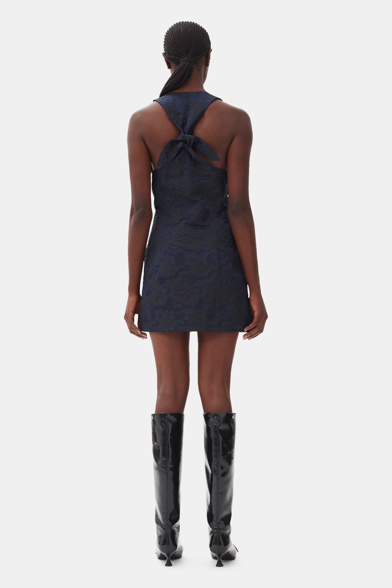 Robe courte en jacquard - Peacoat