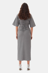 Robe longue fendue et plissée - Mirage Gray
