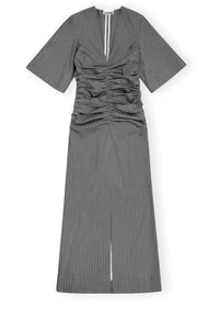 Robe longue fendue et plissée - Mirage Gray