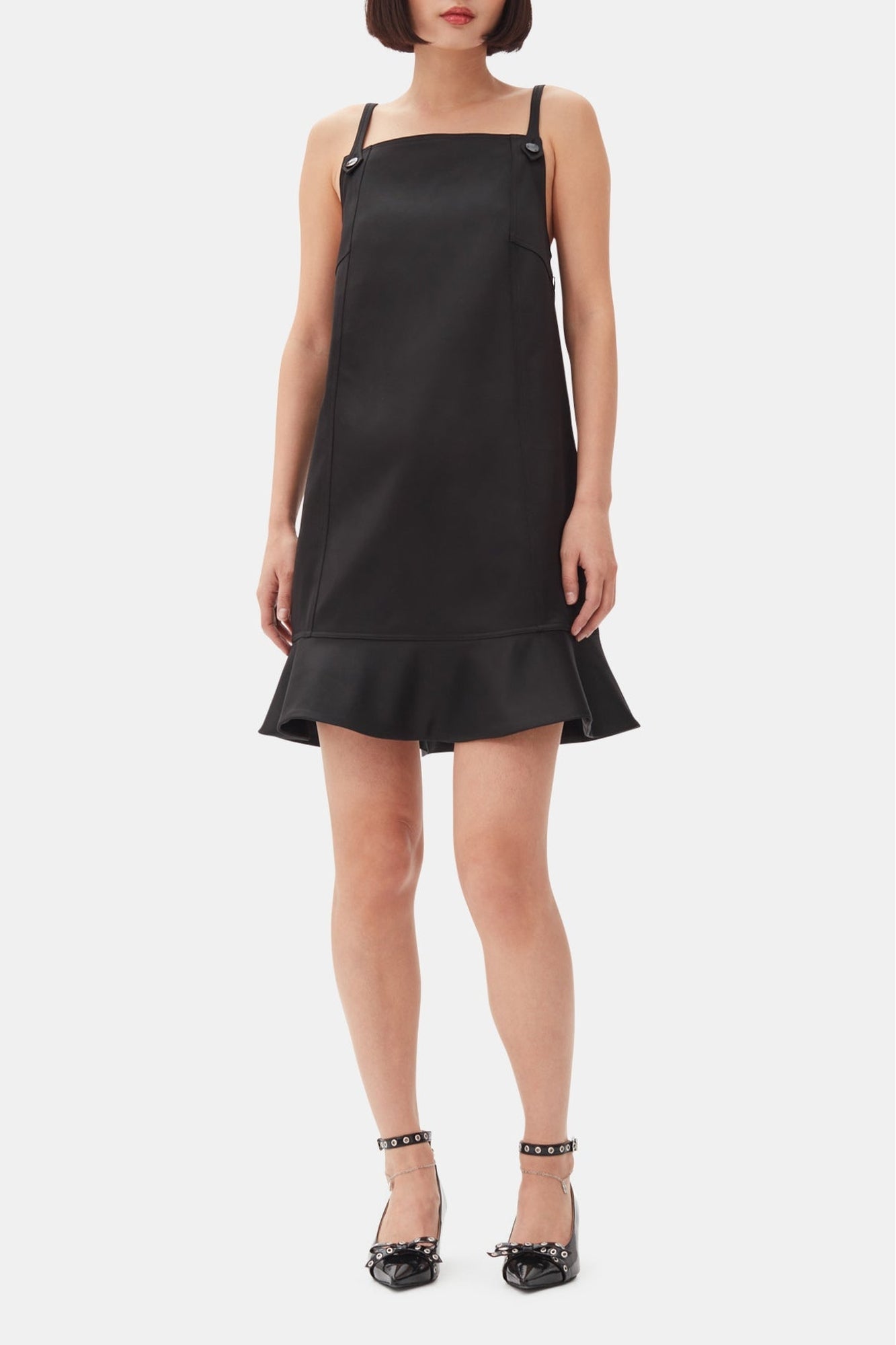 Robe courte en satin - Black