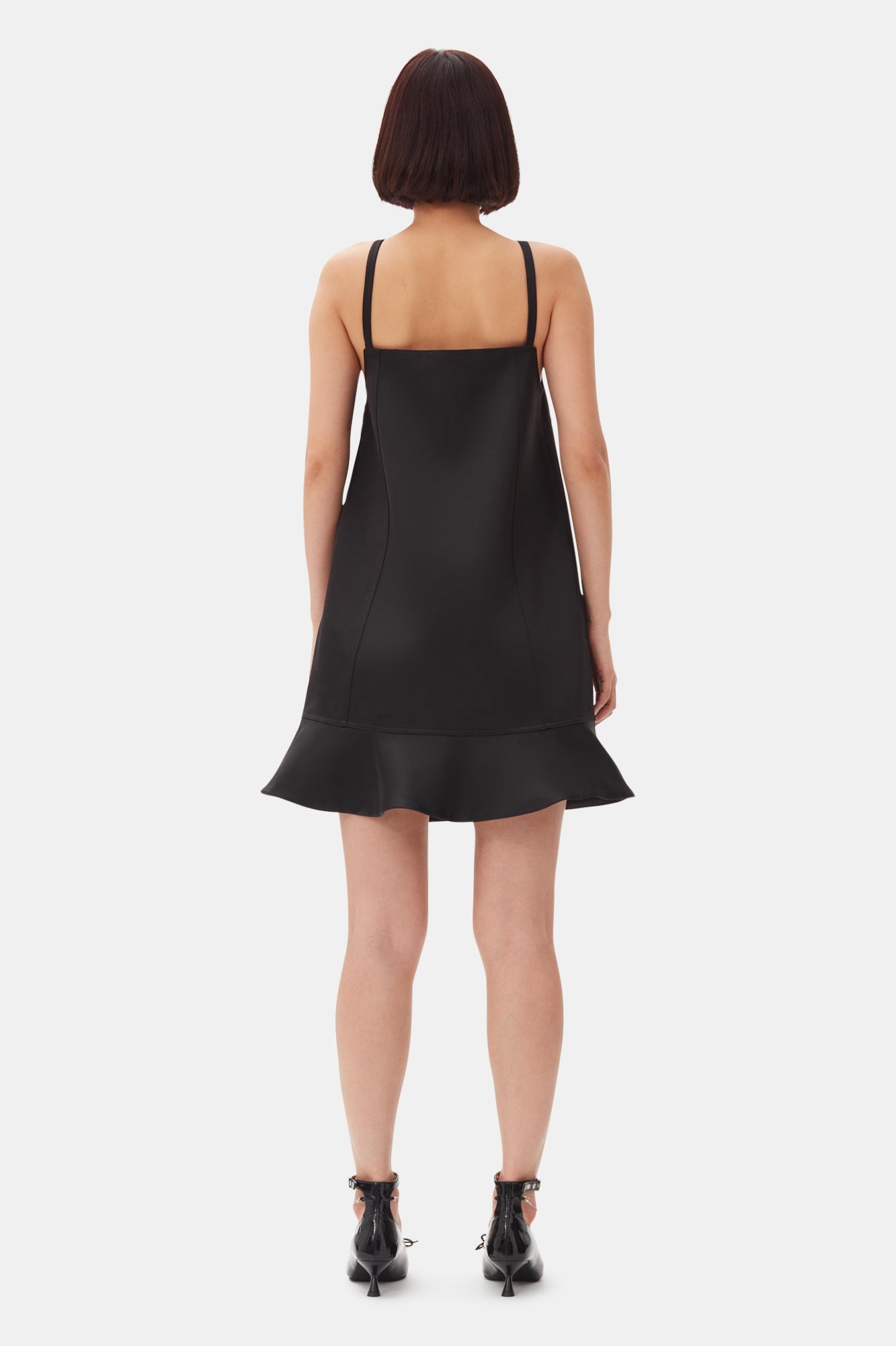 Robe courte en satin - Black
