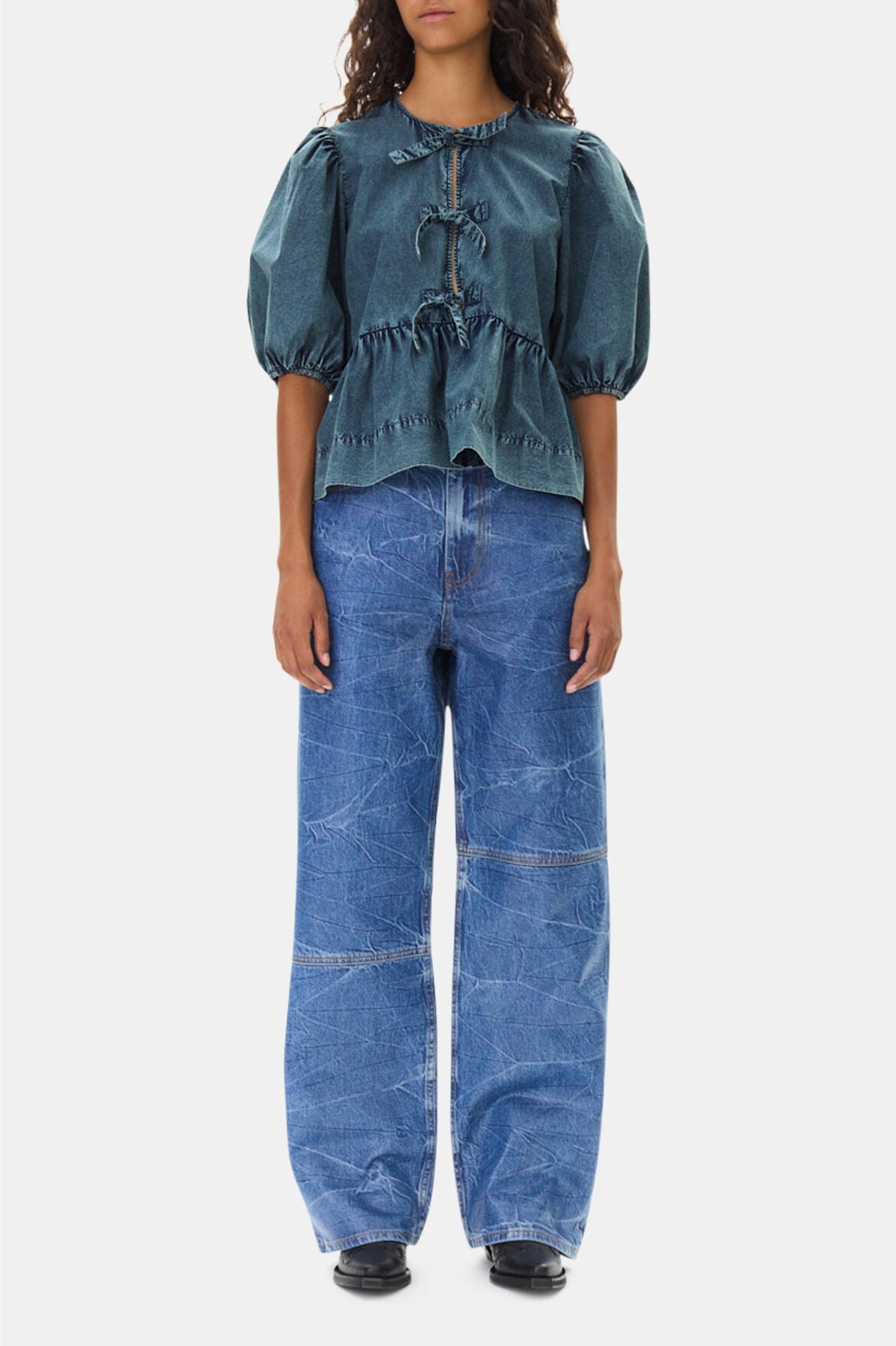 Blouse pélpum nouée - Sky Captain