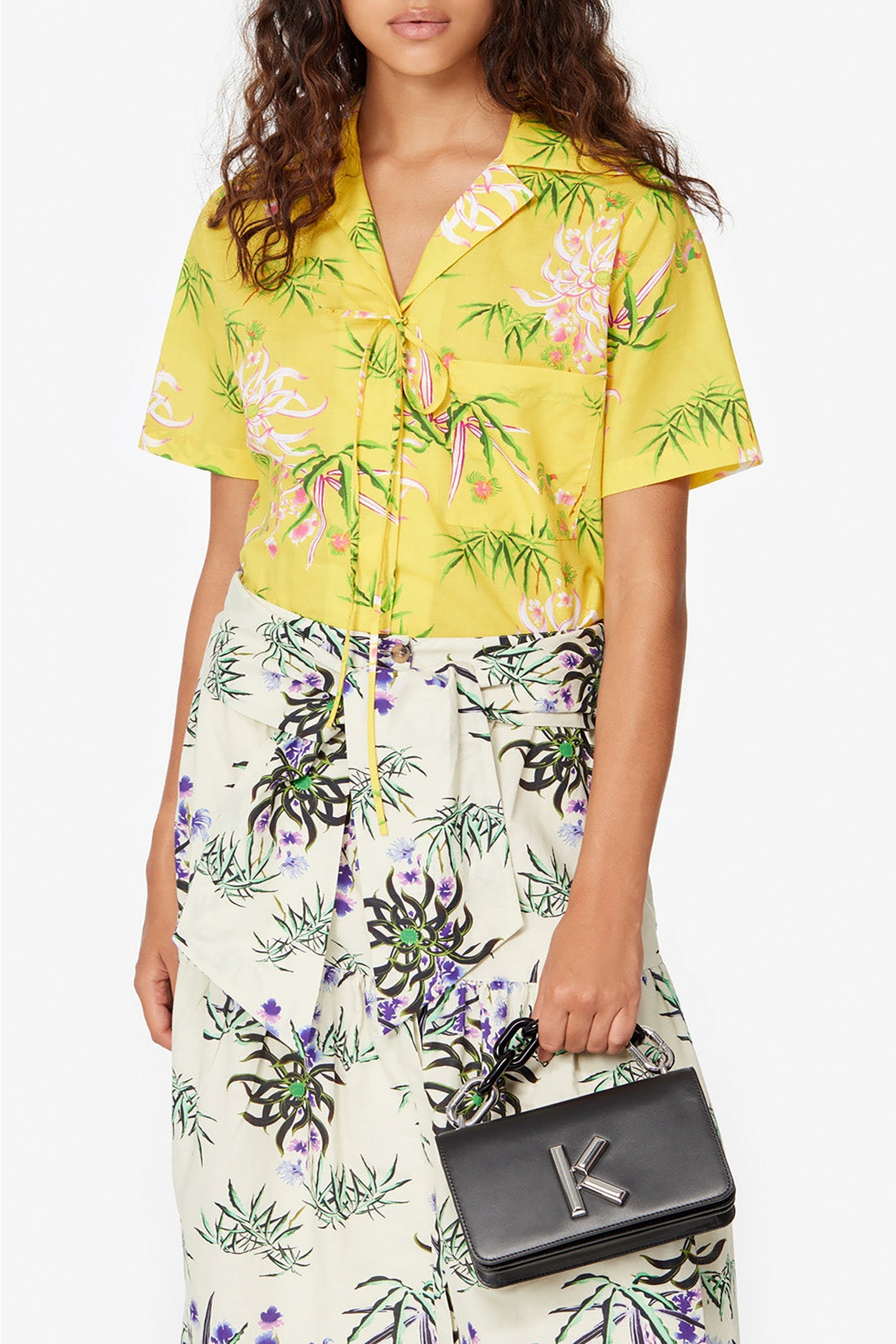 Chemise Sea Lily avec cordon à nouer - Lemon