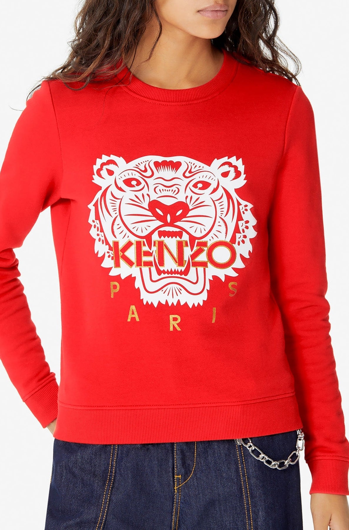 Sweatshirt Relief tiger - Red