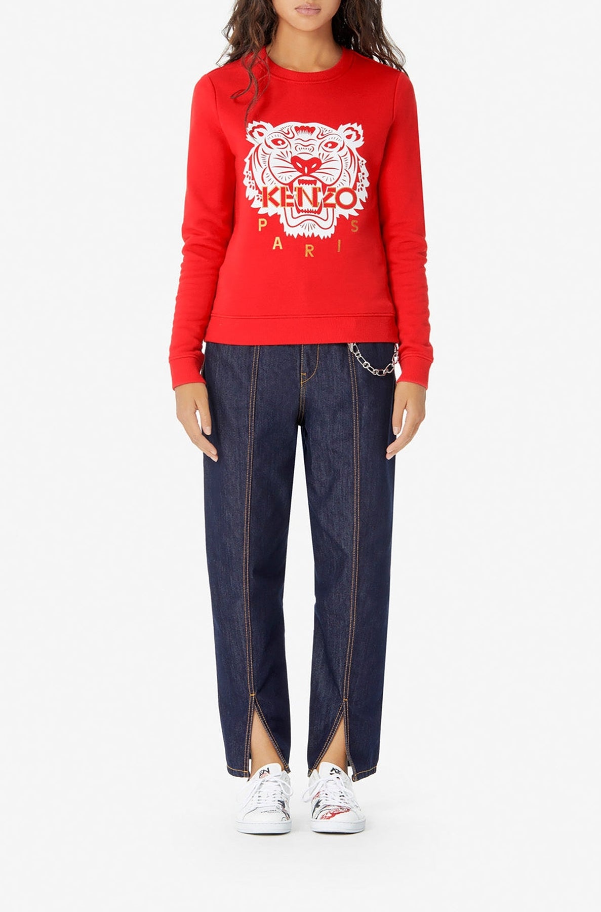 Sweatshirt Relief tiger - Red