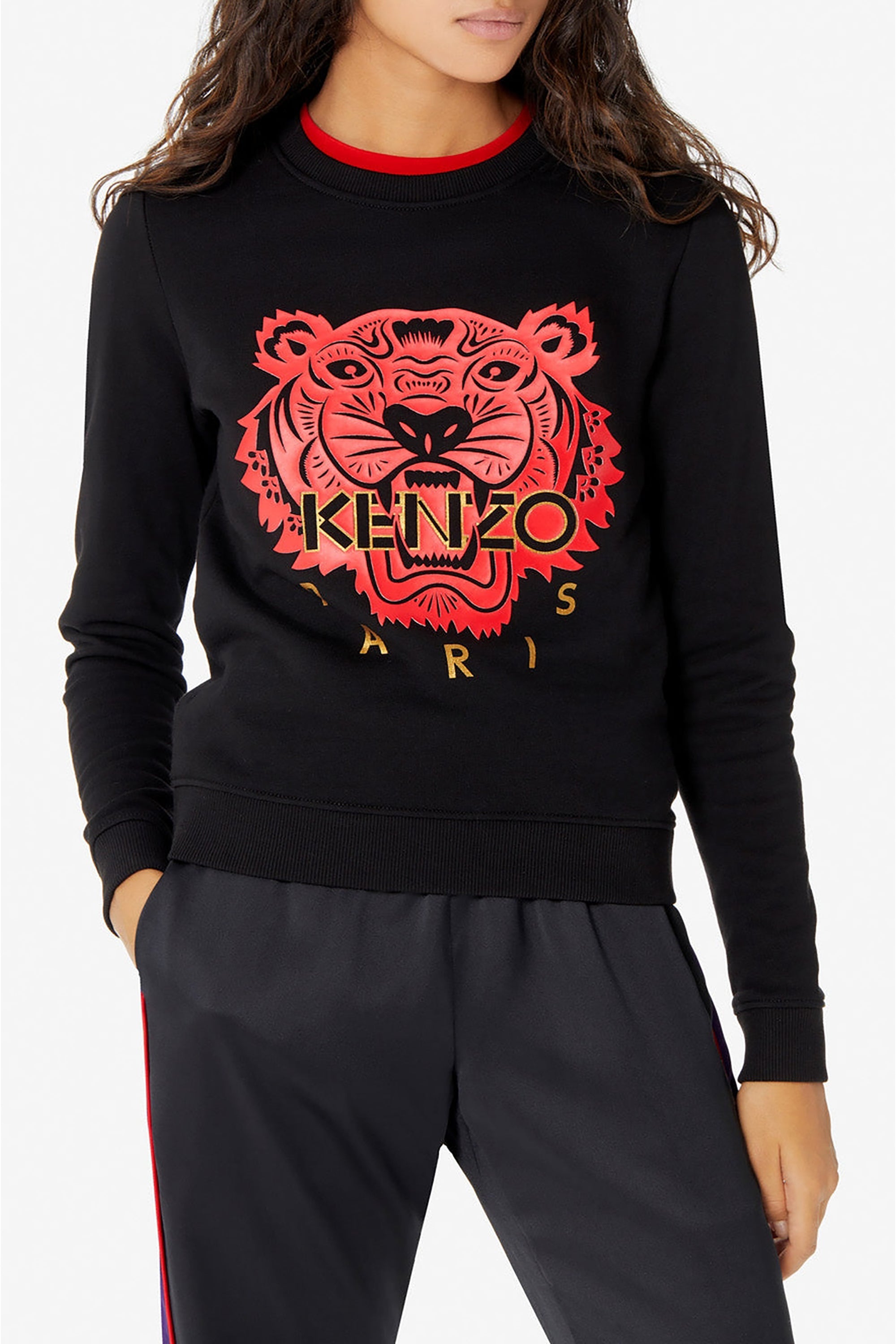 Sweatshirt relief Tiger - Black