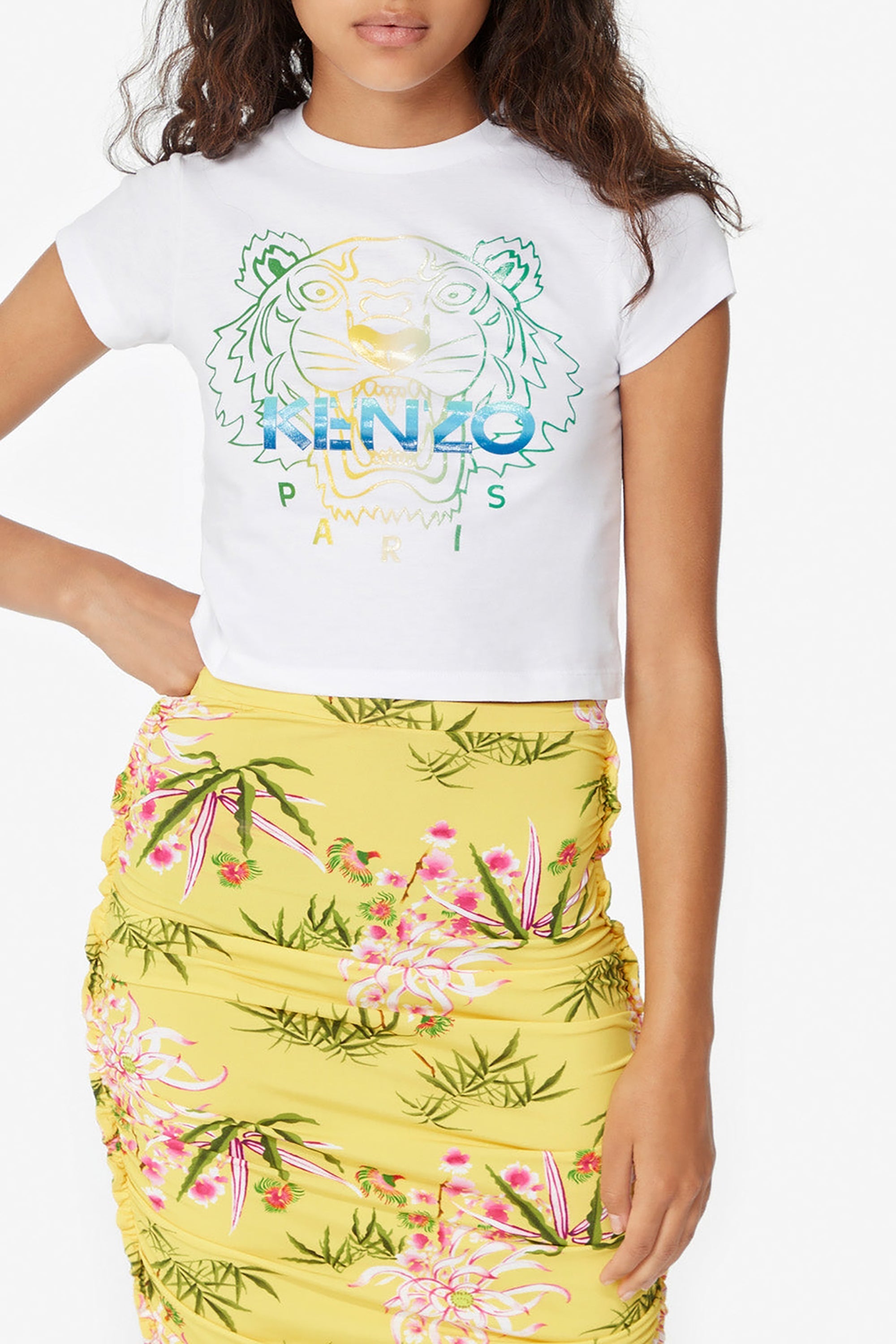 T-shirt court Wet Tiger - White