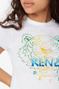 T-shirt court Wet Tiger - White