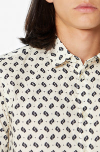 Chemise slim Ikat - Off White