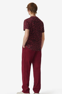 T-shirt Leopard sur-teint - Carmin