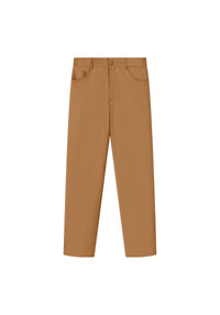 Pantalon droit Fable en cuir - Tan