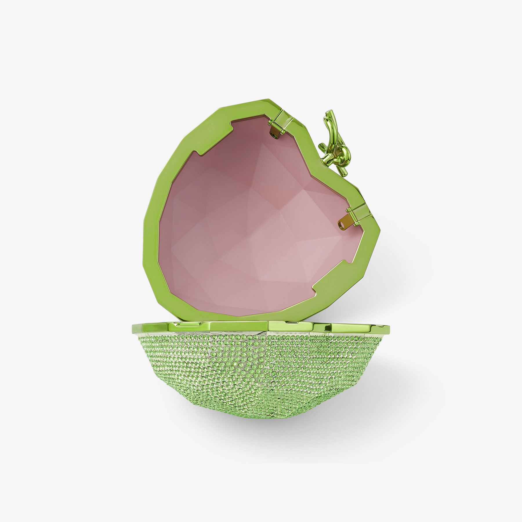 Pochette Faceted en plastique à cœur - Matcha