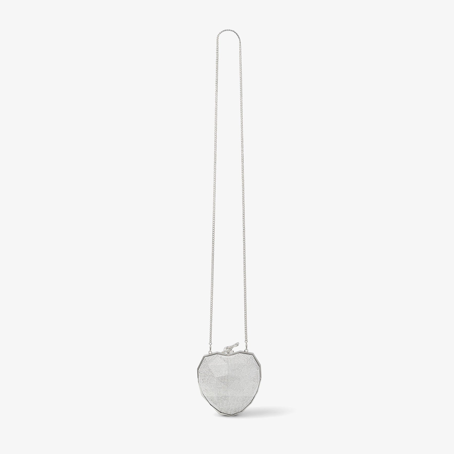 Pochette Faceted en plastique à cœur - Silver
