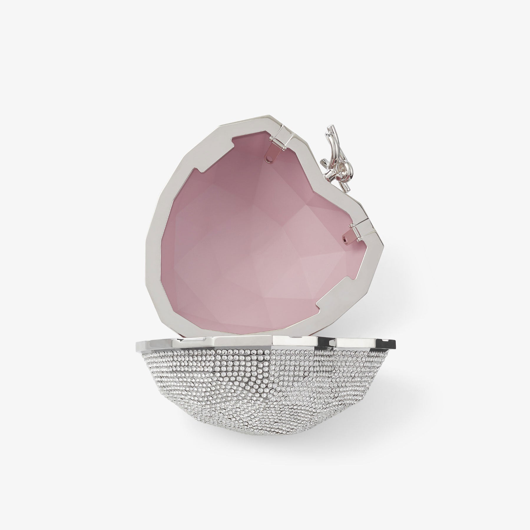 Pochette Faceted en plastique à cœur - Silver