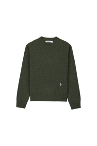 SRC Wool Crewneck - Kaki & White
