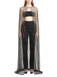 Cape à motif géométrique & sequins - Black & Silver