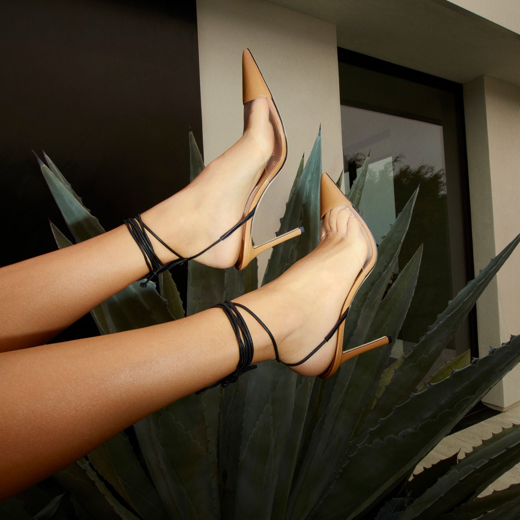 Escarpins Farley 95 en cuir - Camel & Clear