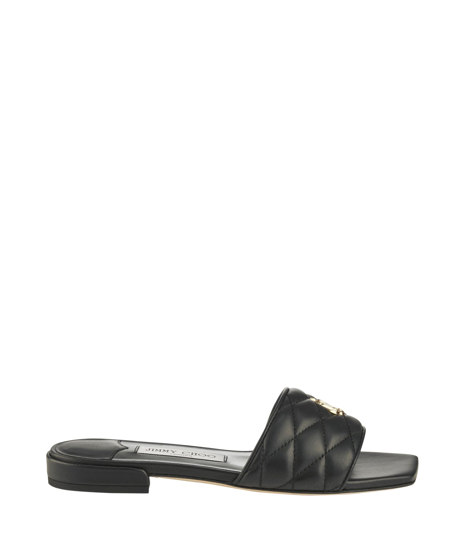 Sandales Faroe matelassées 15 en cuir - Black & Light Gold