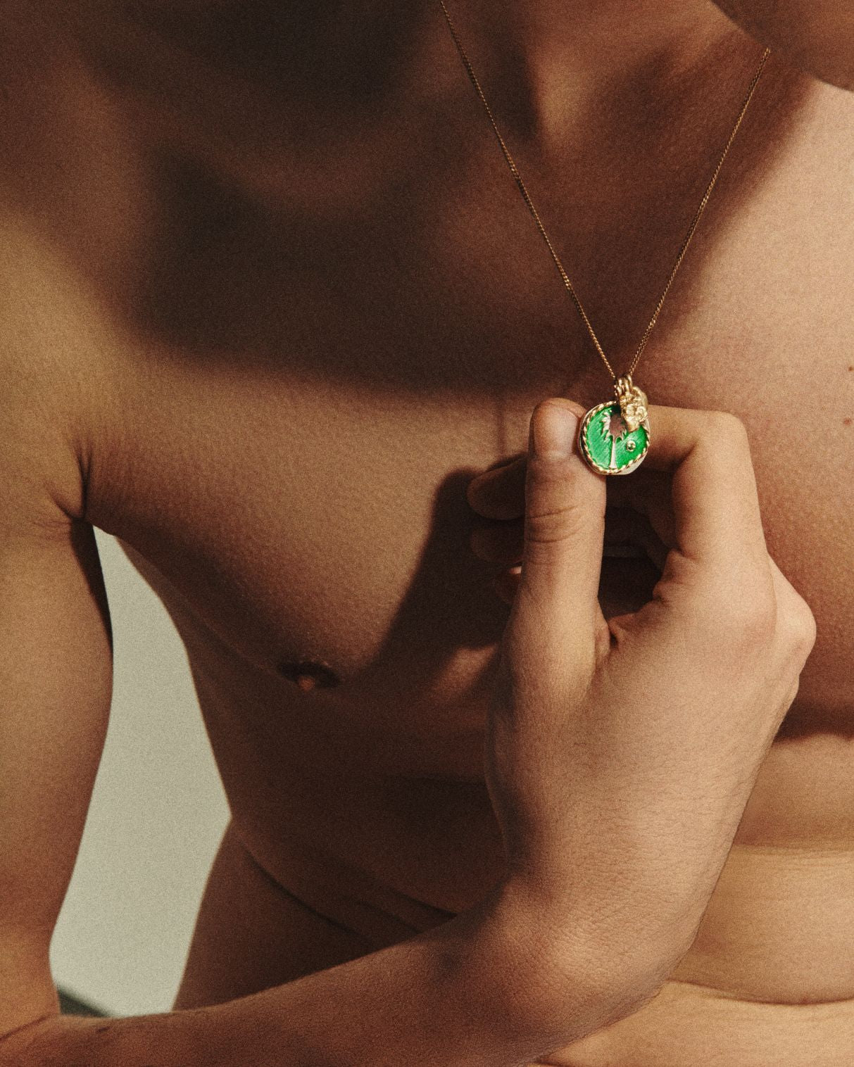 Pendentif Faro en or jaune et argent - Tsavorite