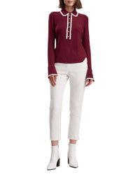Chemise Faustine à col Peter pan - Burgundy