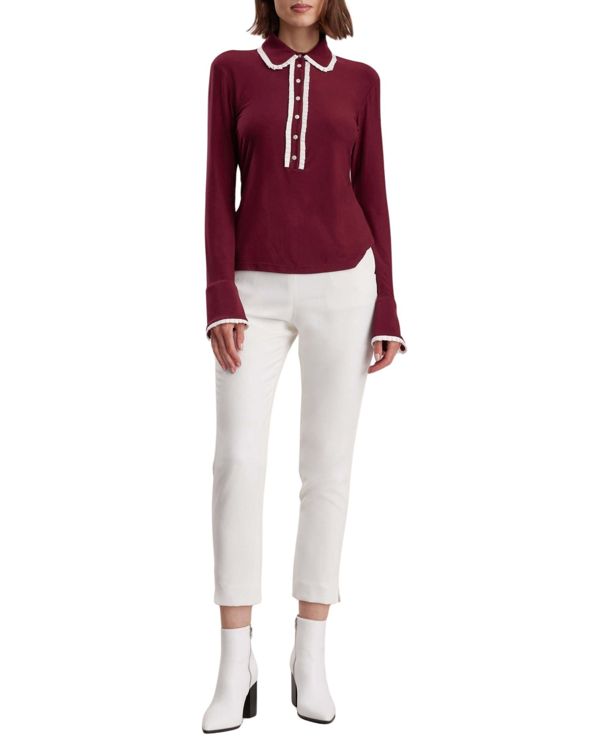 Chemise Faustine à col Peter pan - Burgundy