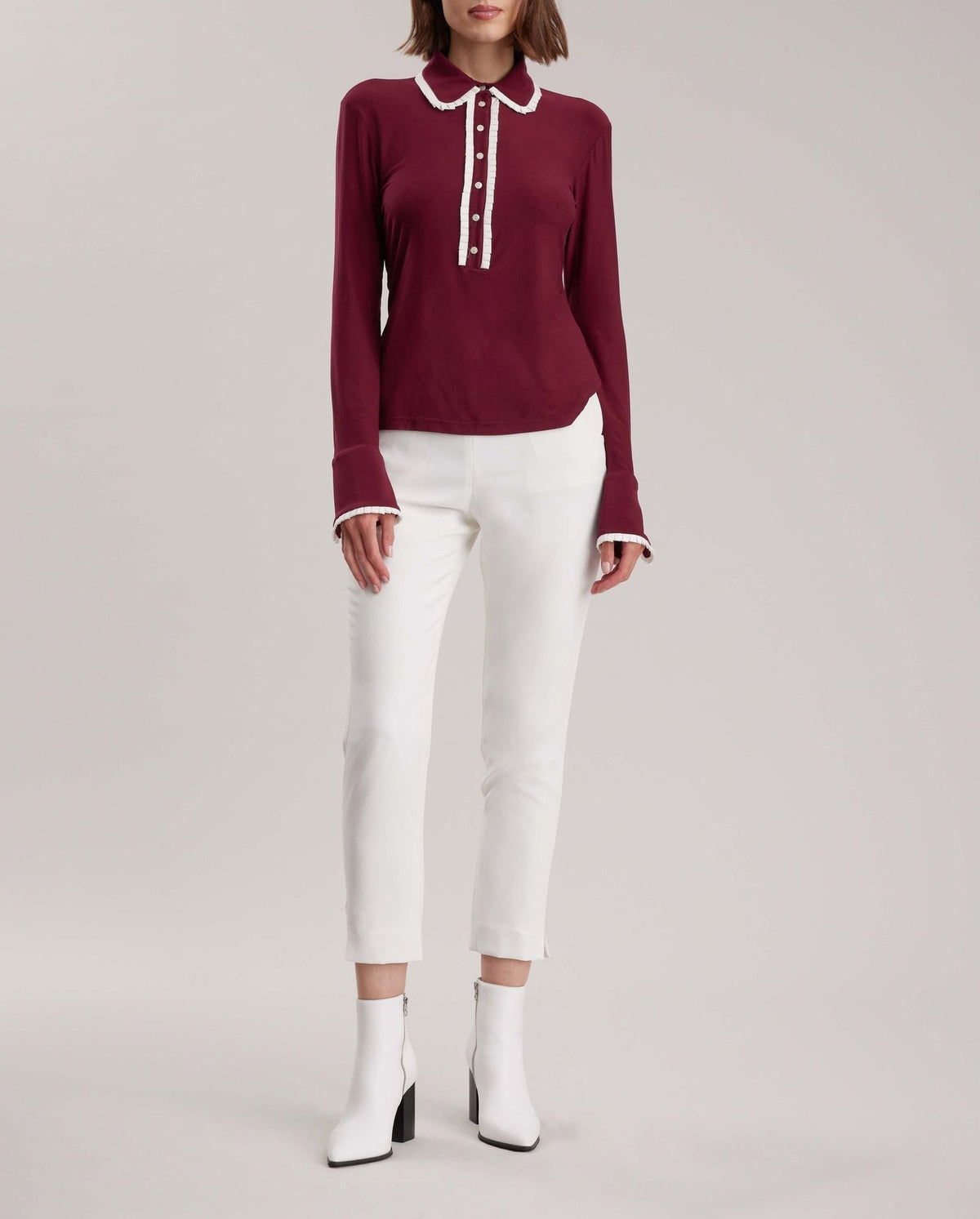 Chemise Faustine à col Peter pan - Burgundy