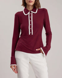 Chemise Faustine à col Peter pan - Burgundy