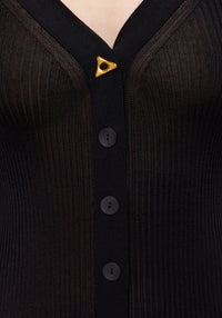 Robe longue Faye côtelée - Black