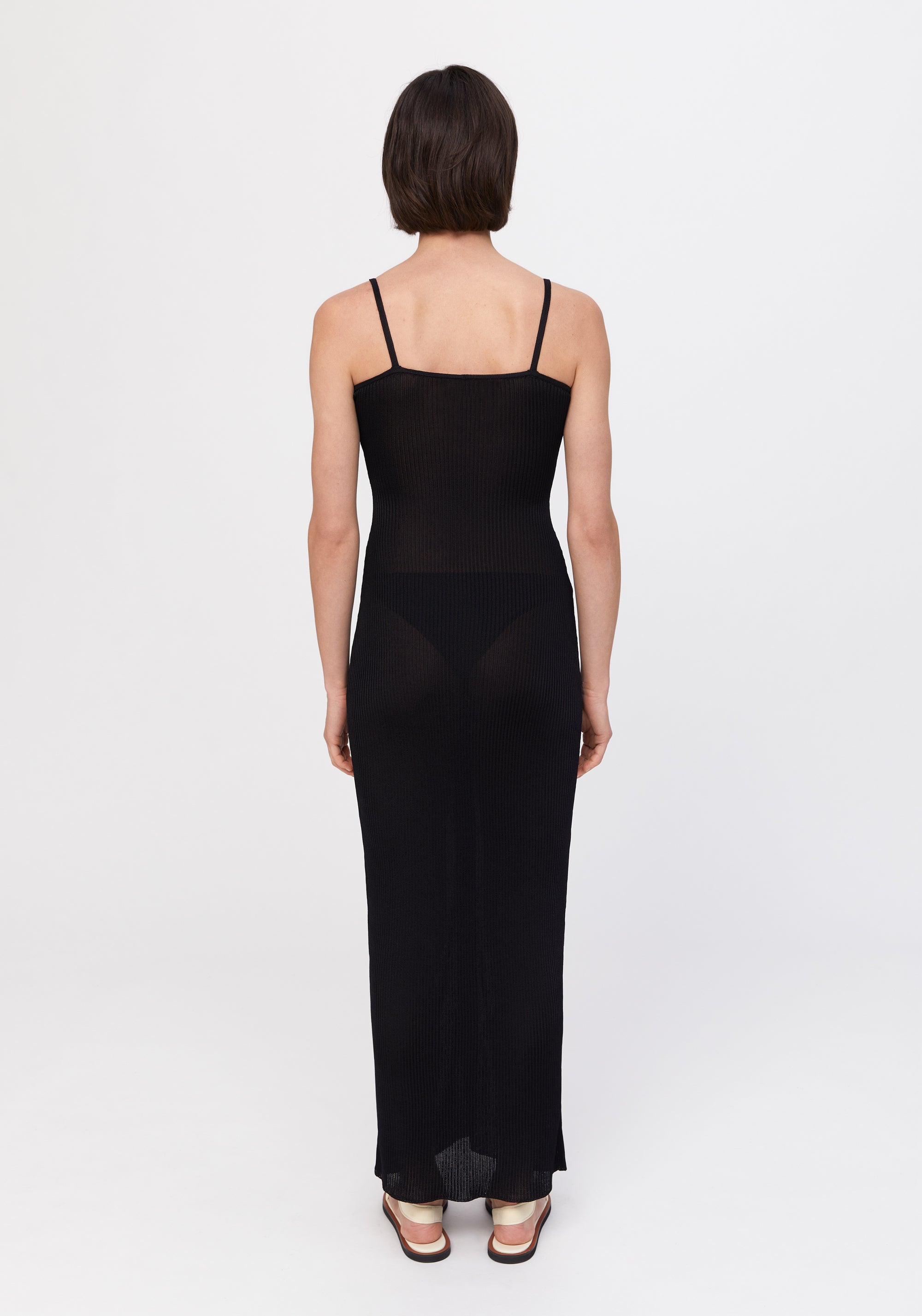 Robe longue Faye côtelée - Black