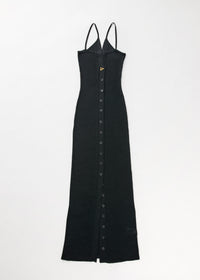 Robe longue Faye côtelée - Black