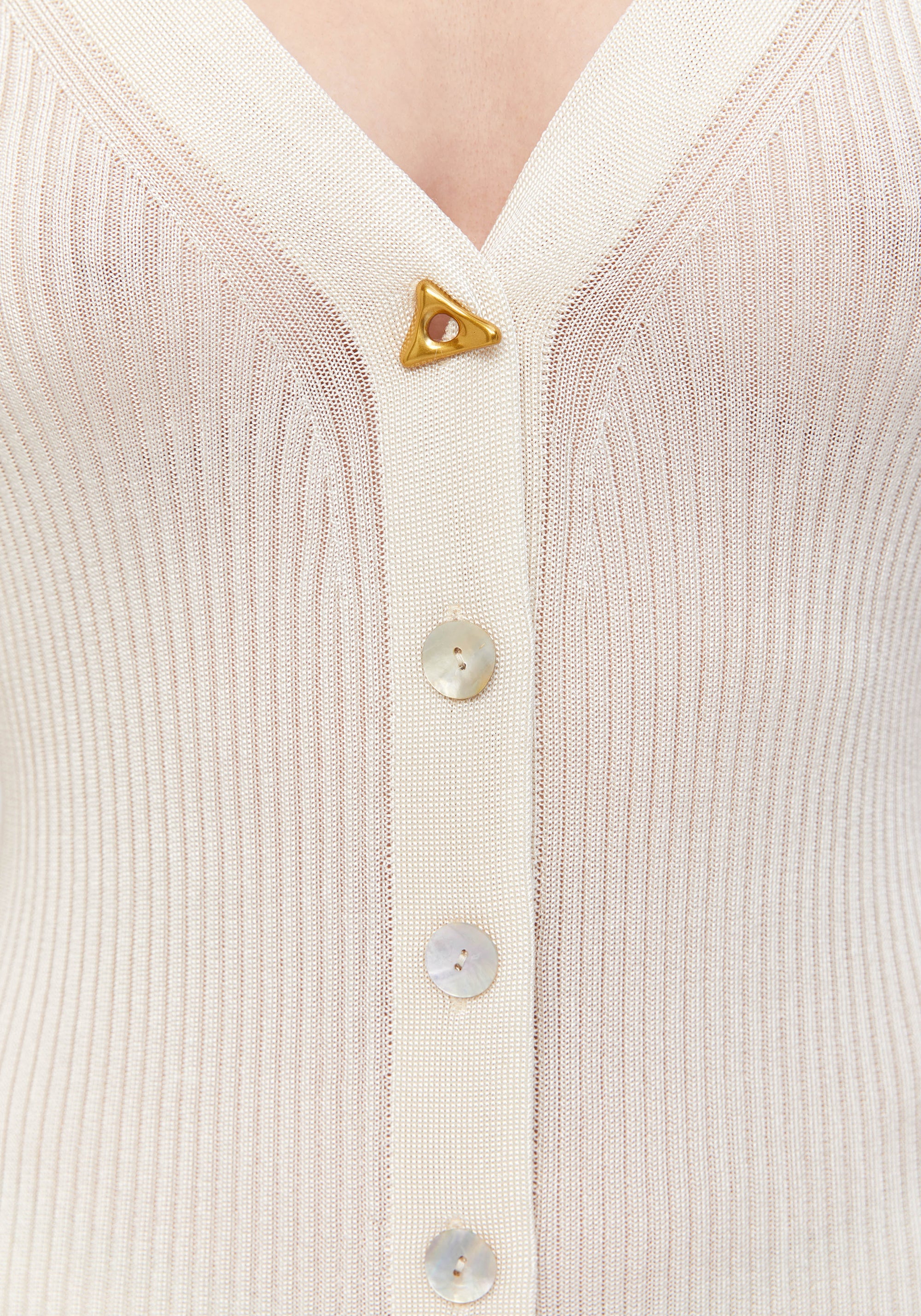 Robe longue Faye côtelée - Crème