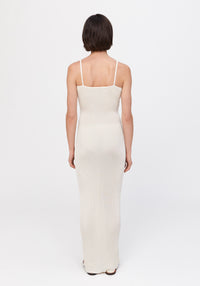 Robe longue Faye côtelée - Crème