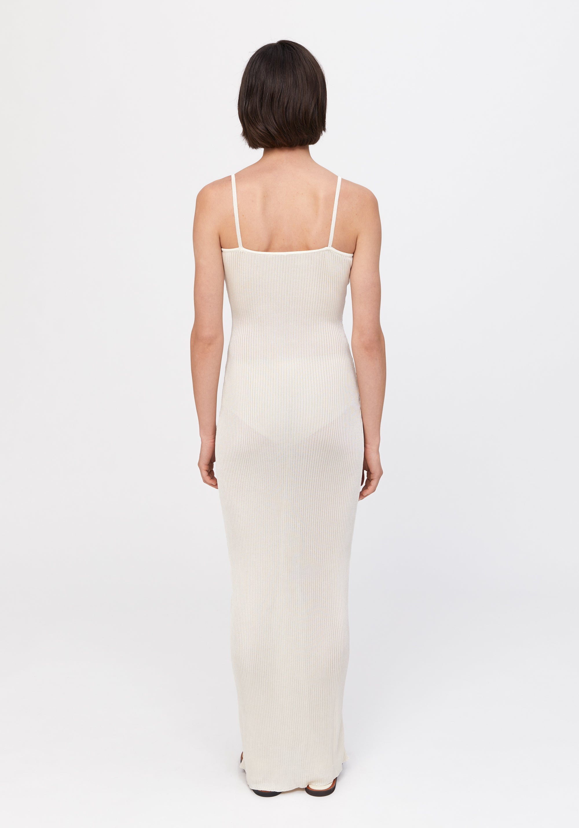 Robe longue Faye côtelée - Crème