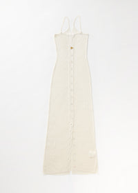 Robe longue Faye côtelée - Crème