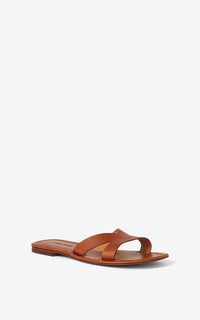 Mules plates Opanka en cuir - Dark Beige