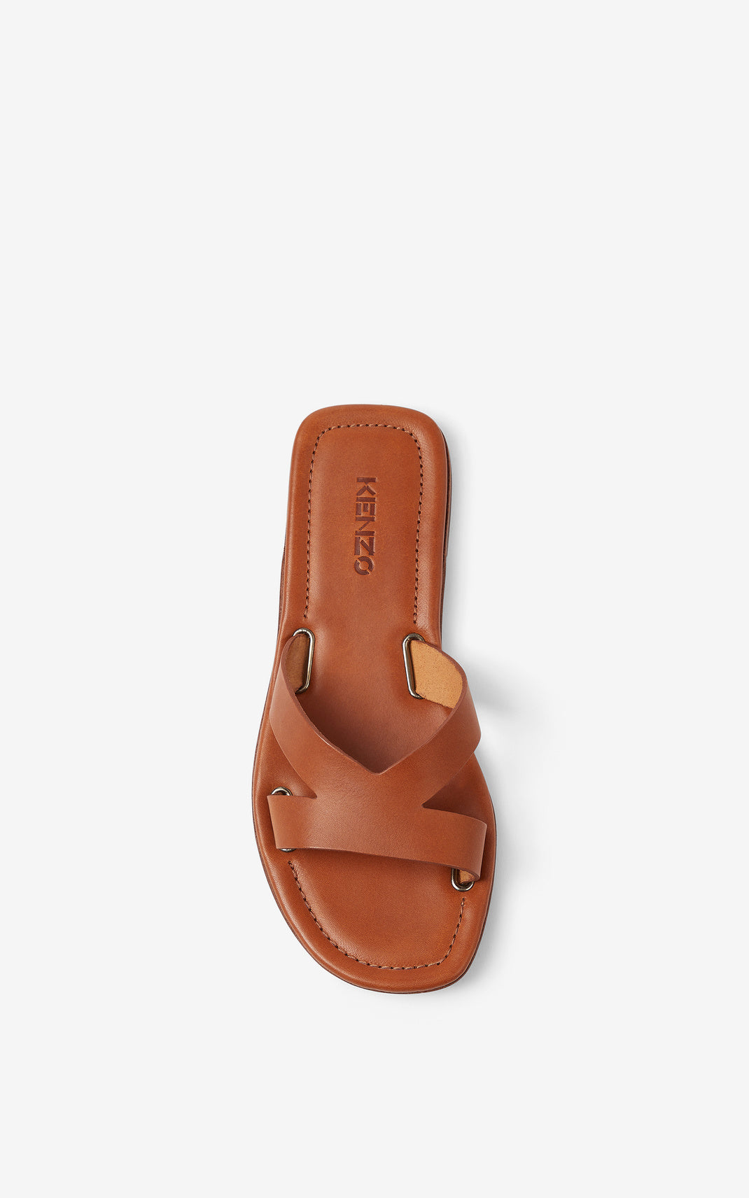 Mules plates Opanka en cuir - Dark Beige