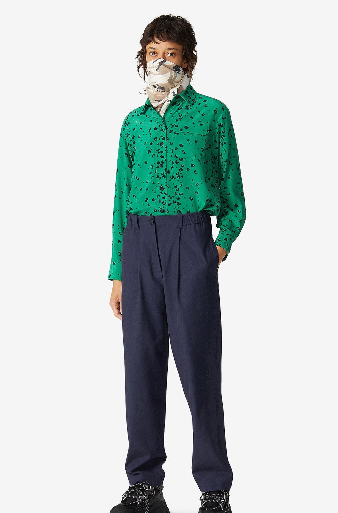 Pantalon droit élastique - Navy Blue