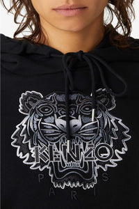 Sweat boxy à capuche Tiger - Black