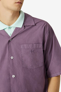 Chemise casual poche plaquée - Cassis