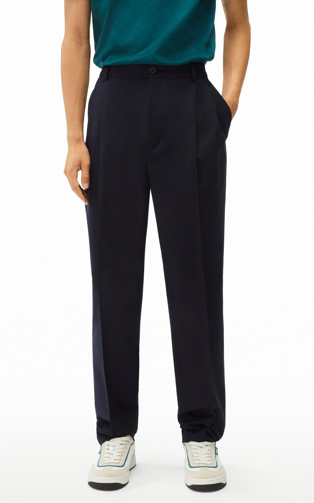 Pantalon à plis en laine - Black blue