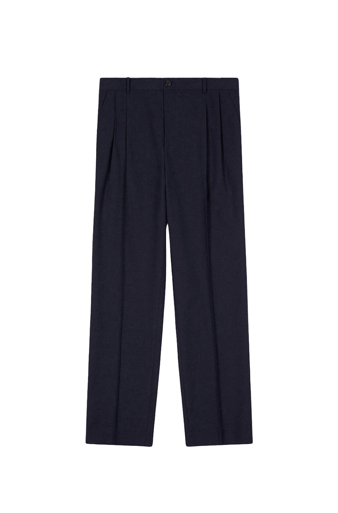 Pantalon à plis en laine - Black blue