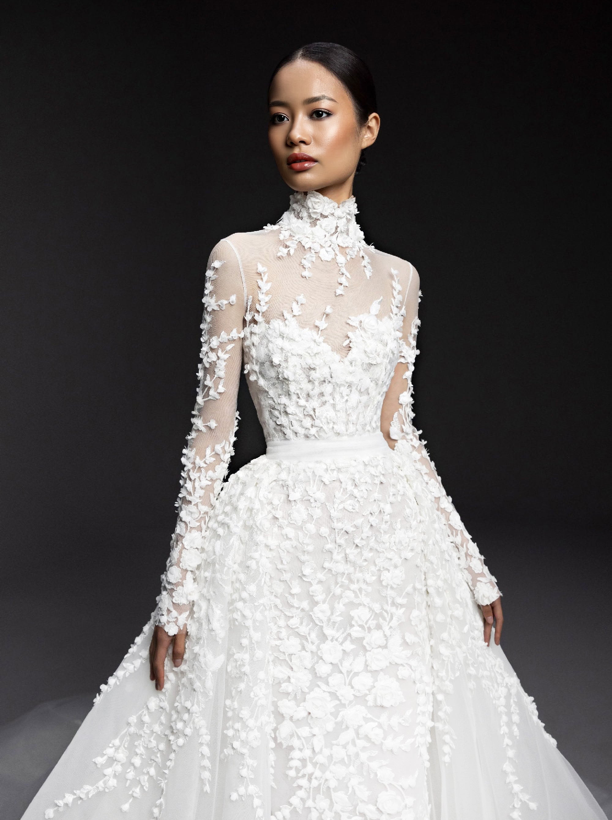Tulle floral dress - Whisper White