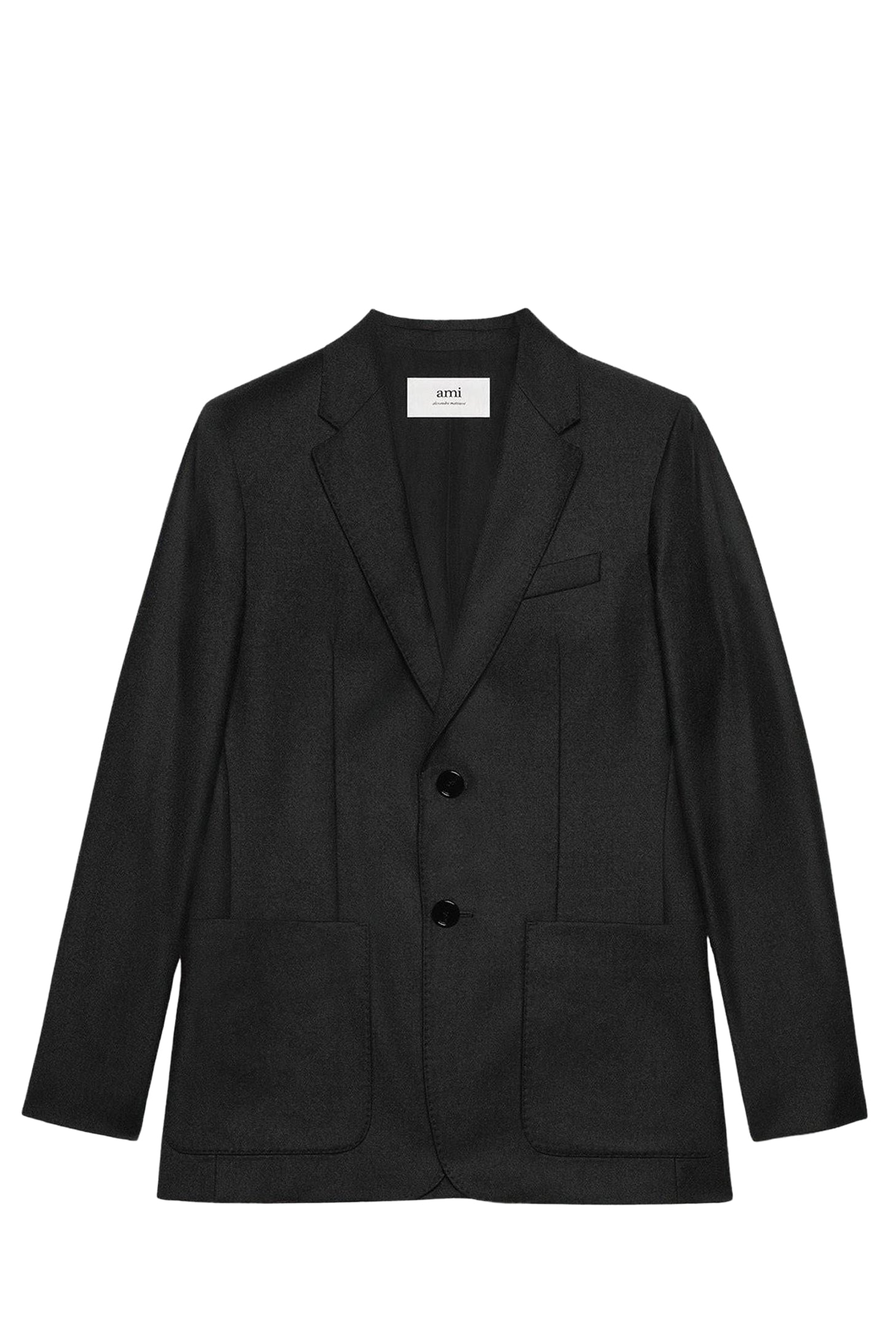 Veste deux boutons en laine - Black